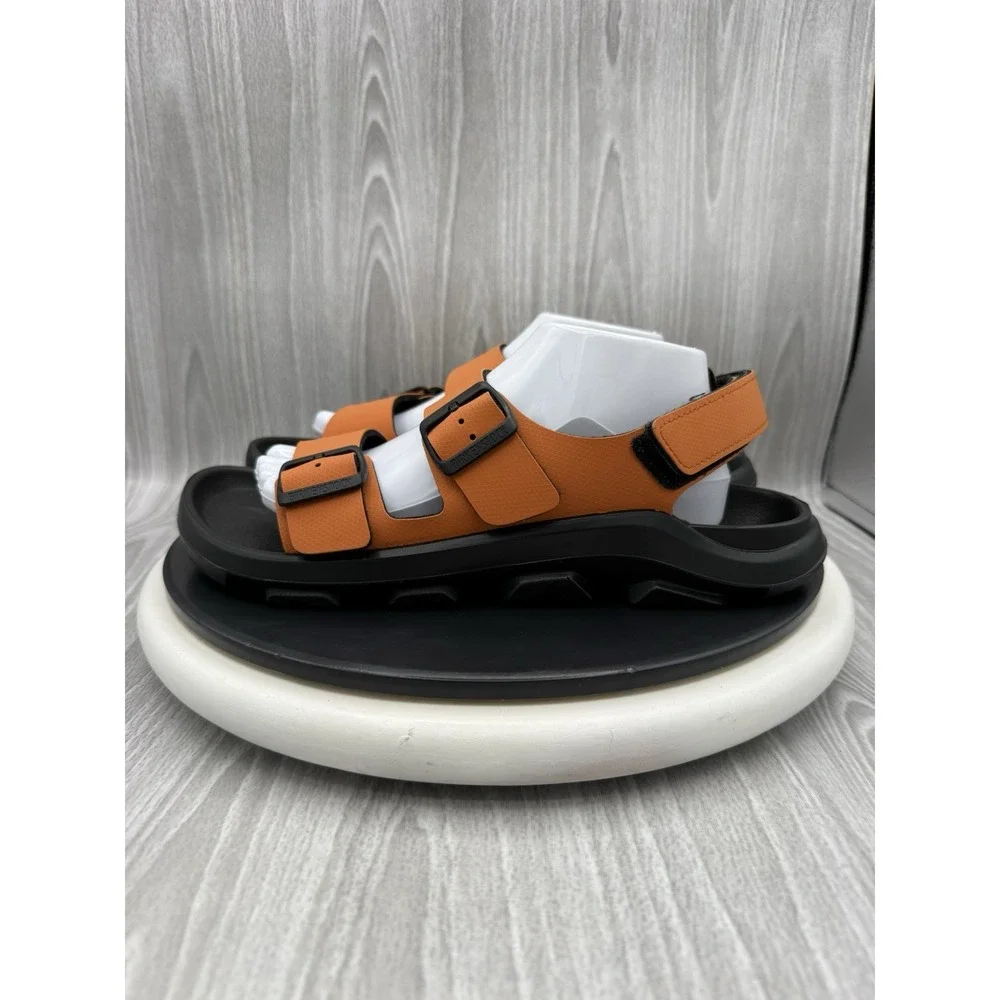 Birkenstock Mogami Terra Mens Size US 9 EU 42 Burnt Orange Black Hiking Sandals